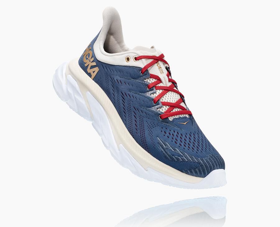 Hoka One One Hardloopschoenen Dames - Clifton Edge - Blauw/Wit - JX0834672